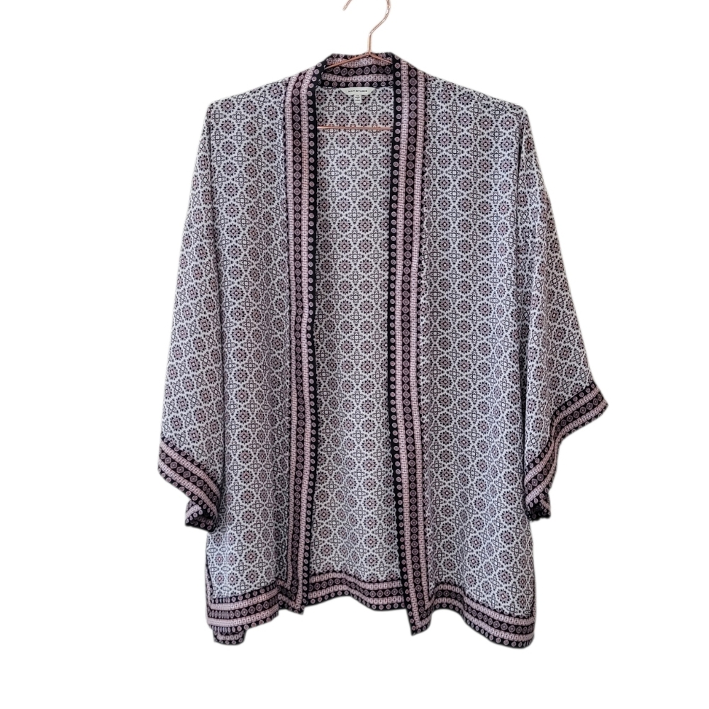 MAX STUDIO Patterned Open Front Kimono Size 1X